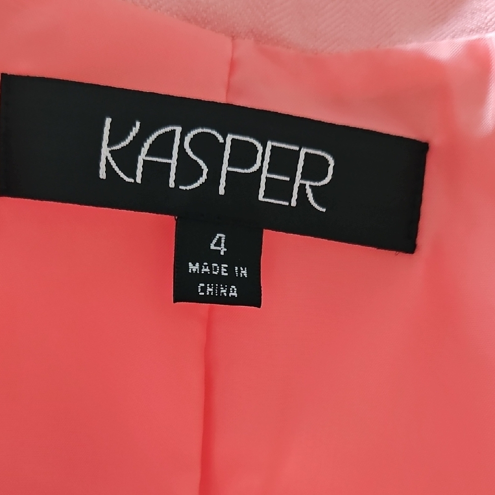 Women's Coral Color Kasper Pink Tailored Blazer & Trousers - Picture 2 of 5